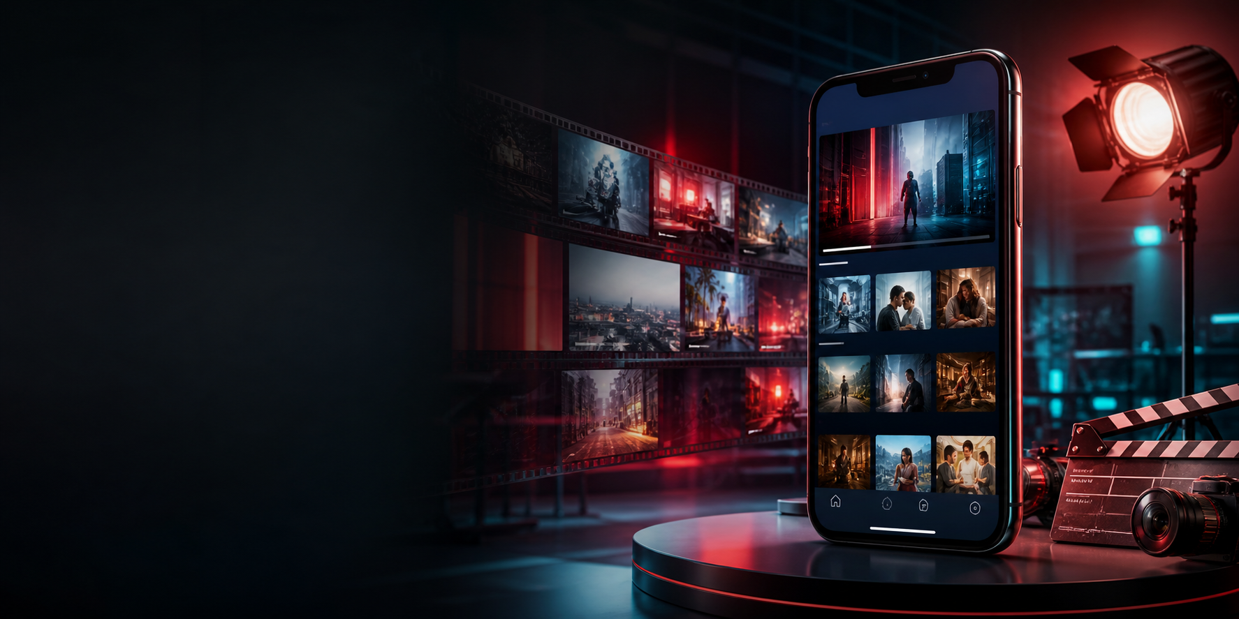Cinematic short drama streaming visual